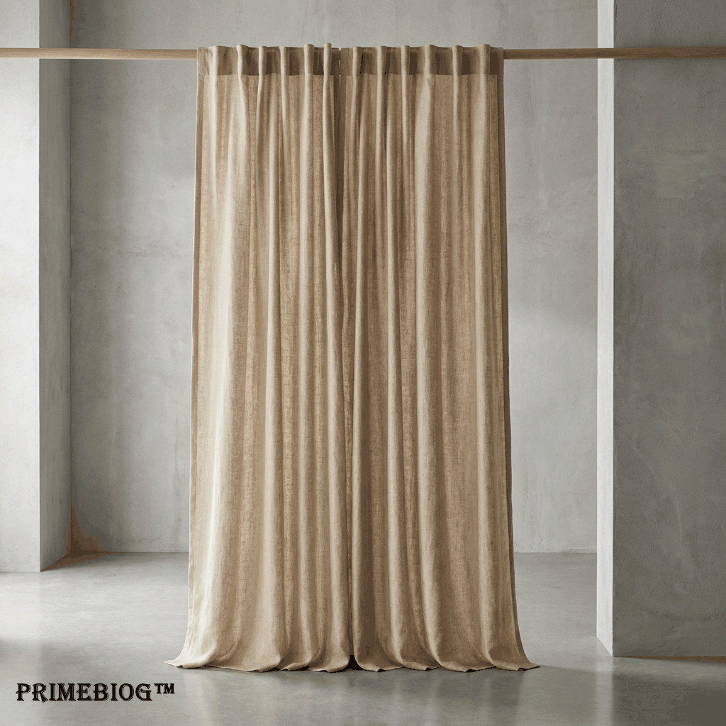 ☁️ Primebiog™ THE HERITAGE LINEN DRAPE SYSTEM "Design is the art of controlling the light. A drape system that transforms the harsh exterior world into a soft, monochromatic sanctuary."