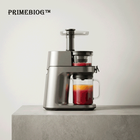 Primebiog™ THE KINETIC EXTRACTION SYSTEM  "Precision is the bridge between raw produce and liquid vitality. A cold-press monolith that treats every fiber as a data point."