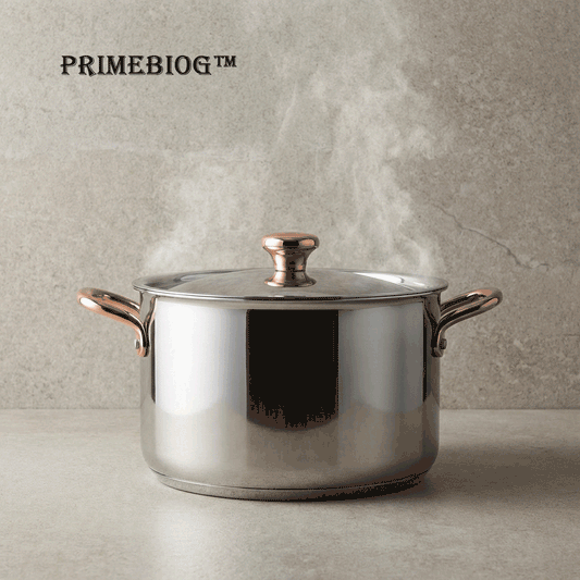 ⚜️Primebiog™ ⚜️ THE AURUM-STEEL STOCKPOT- "Precision is the bridge between raw ingredients and an unforgettable palate. A stockpot forged to anchor your kitchen in both performance and unyielding style."